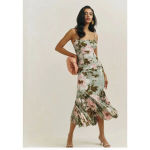 Reformation Dress Women 4 Aiko Fauna Floral bodice column skirt lined Feminine